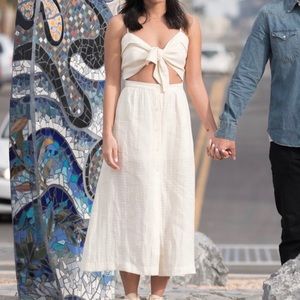 Reformation linen midi dress